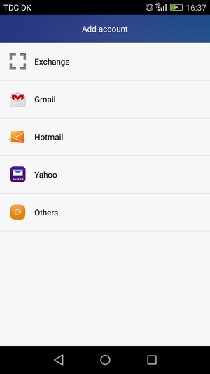 Select Gmail or Hotmail