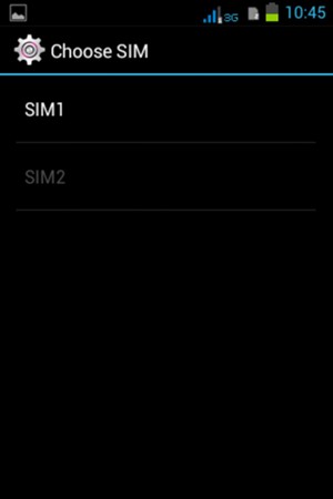 Select SIM1 or SIM2