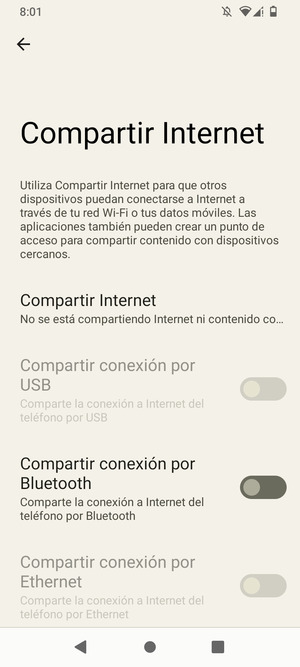 Seleccione Compartir Internet