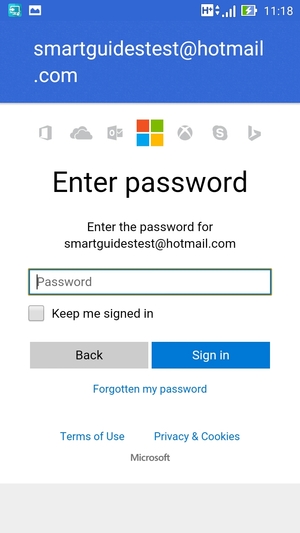 Enter your password and select Sign in