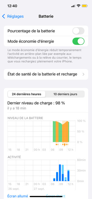 Activer Mode économie d'énergie