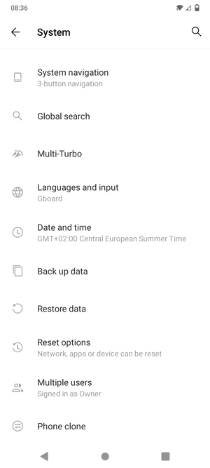 Select Back up data