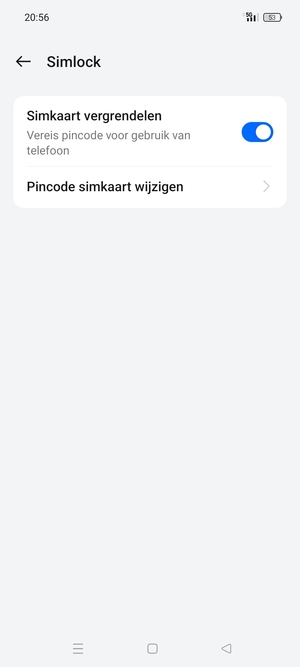 Selecteer Pincode simkaart wijzigen