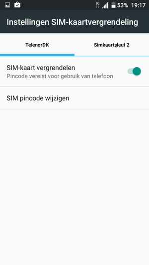 Select Public and  SIM pincode wijzigen