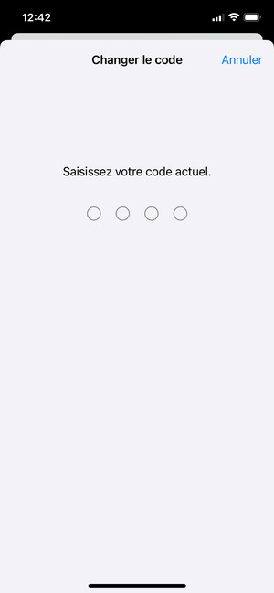 Saisissez votre mot de passe pour le verrouillage du téléphone s'il est déjàactivé sur celui-ci