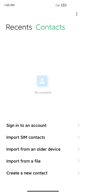 Select Import SIM contacts