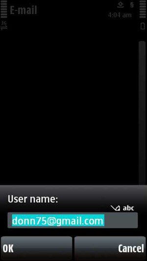 Enter User name and select OK