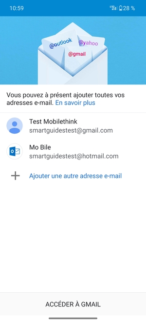 Sélectionnez ACCÉDER À GMAIL