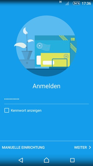 Geben Sie Ihre Passwort ein und wählen Sie MANUELLE EINRICHTUNG