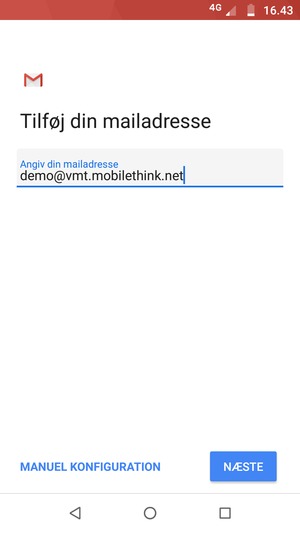 Indtast din e-mailadresse og vælg NÆSTE