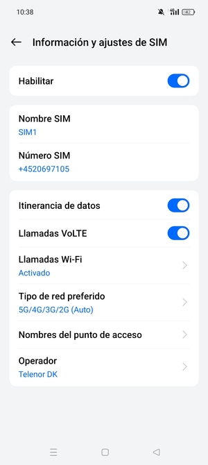 Activar o desactivar Itinerancia de datos