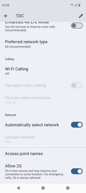 To change network if network problems occur, turn off Automatically select network