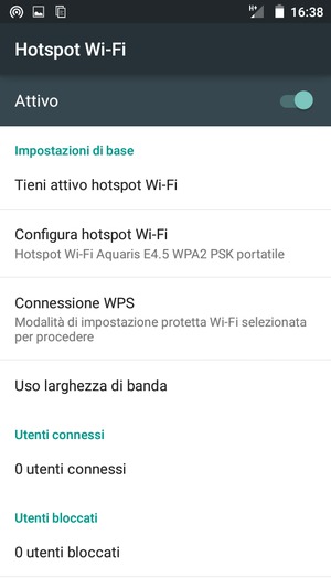 Il telefono è ora pronto per essere usato come modem