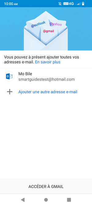 Sélectionnez ACCÉDER À GMAIL