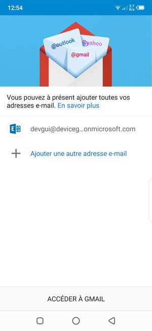 Sélectionnez ACCÉDER À GMAIL