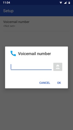 Enter the Voicemail number and select OK