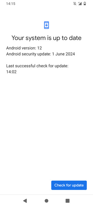 If your phone is up to date, you will see the following screen
