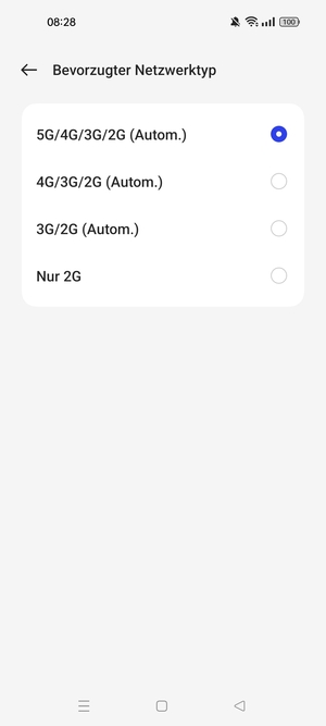 Wählen Sie die gewünschte Option