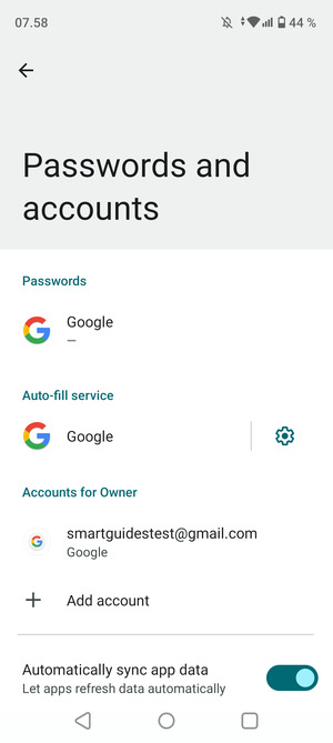 Select your Google account