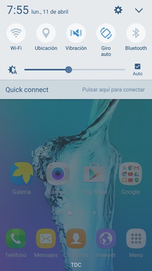 Seleccione Vibración para cambiar al modo silencio