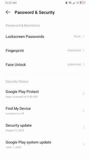 Select Lockscreen Passwords