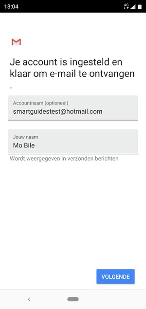 Geef uw account een naam en voer uw naam in. Selecteer VOLGENDE