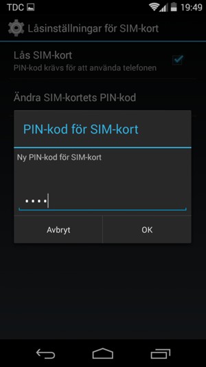 Ange Ny PIN-kod för SIM-kort och välj OK
