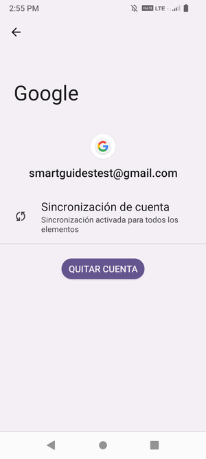 Seleccione Sincronización de cuenta