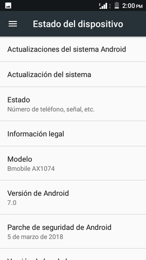 Seleccione Actualizaciones del sistema Android
