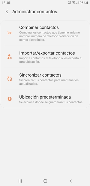 Seleccione Importar/exportar contactos