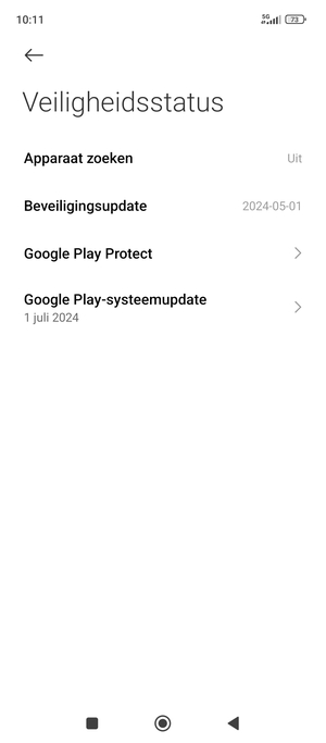 Selecteer Google Play-systeemupdate