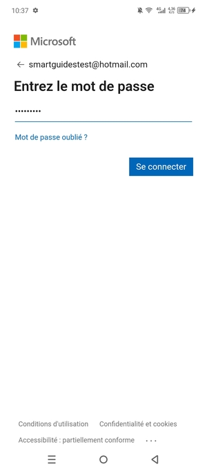 Saisissez votre Mot de passe et sélectionnez Se connecter