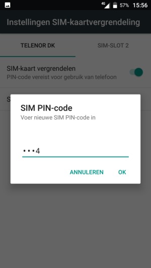 Voer uw Nieuwe SIM PIN-code in en selecteer OK