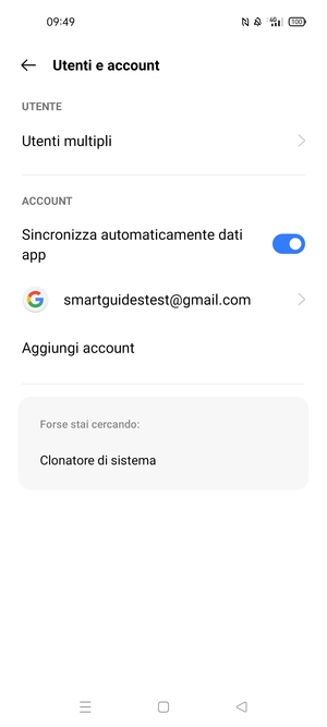 Seleziona il tuo account Google