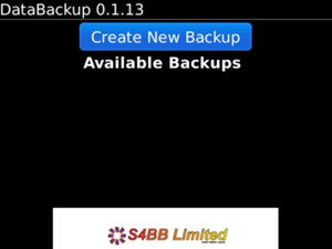 Select Create New Backup