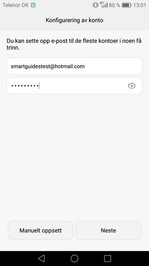 Skriv inn din Gmail eller Hotmail-adresse og passord. Velg Neste