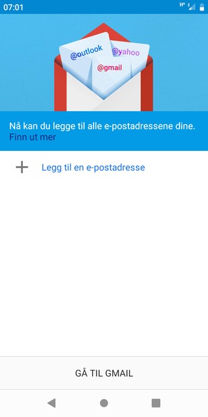 Velg Legg til en e-postadresse