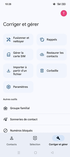 Sélectionnez Gérer la carte SIM