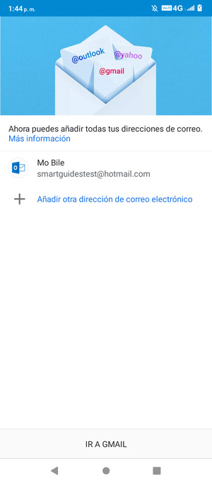 Seleccione IR A GMAIL