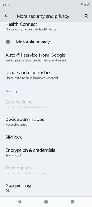 Scroll to and select SIM lock