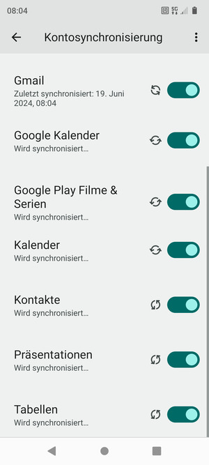 Ihre Kontakte von Google werden nun auf Ihr Handy synchronisiert