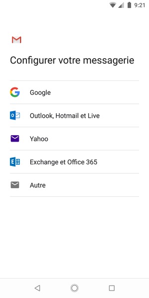 Sélectionnez Outlook, Hotmail et Live