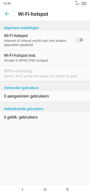 Selecteer Wi-Fi-hotspot inst.