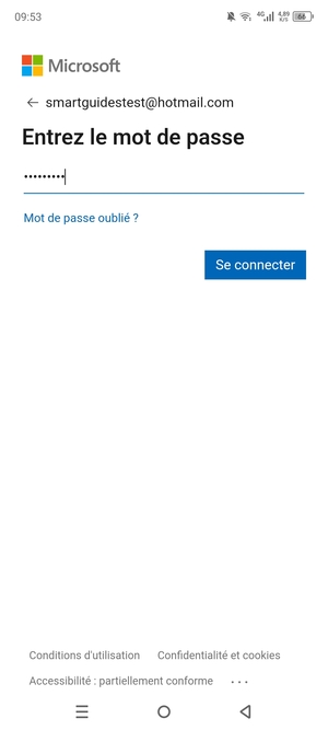 Saisissez votre mot de passe et sélectionnez Se connecter