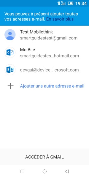 Sélectionnez ACCÉDER À  GMAIL