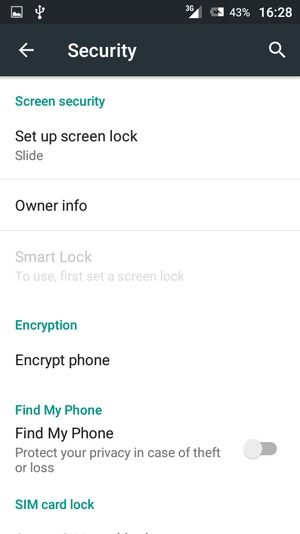 To activate your screen lock, go to the Security menu and select Set up screen lock