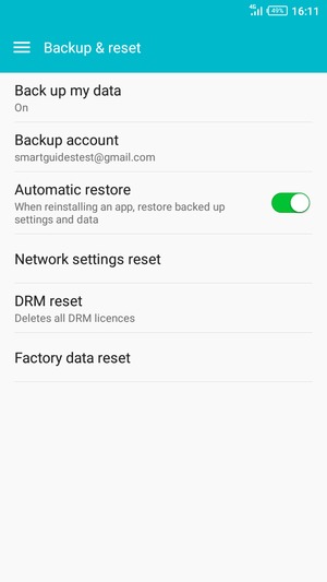 Return to the Backup & reset menu and select Backup account