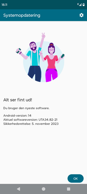 Hvis din telefon er opdateret, vælg OK