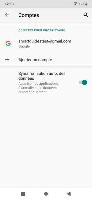 Sélectionnez votre compte Google