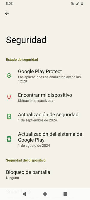 Seleccione Bloqueo de pantalla